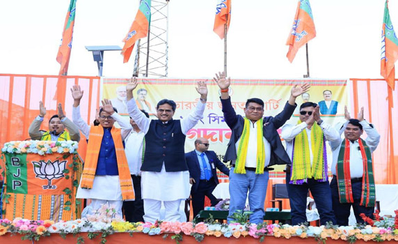 Tripura CM Dr. Manik Saha attends BJP’s joining programme at Barkathal, Simna constituency.